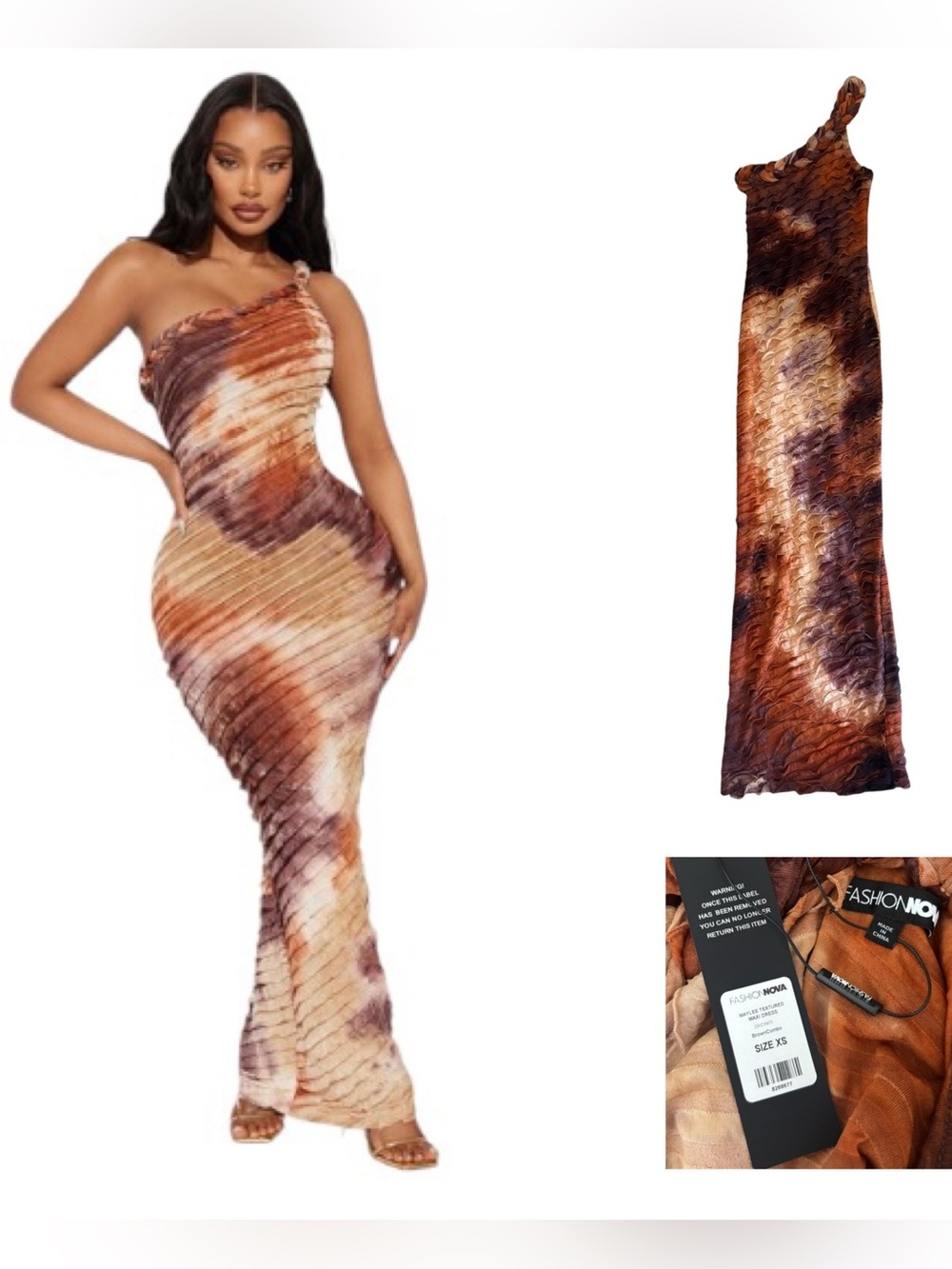 Fashion Nova Maylee Textured Maxi Dress